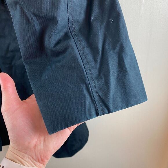 Reiss Double Breasted Trench Coat Classic Preppy Navy Mid-length Cotton Jacket L - Picture 6 of 16